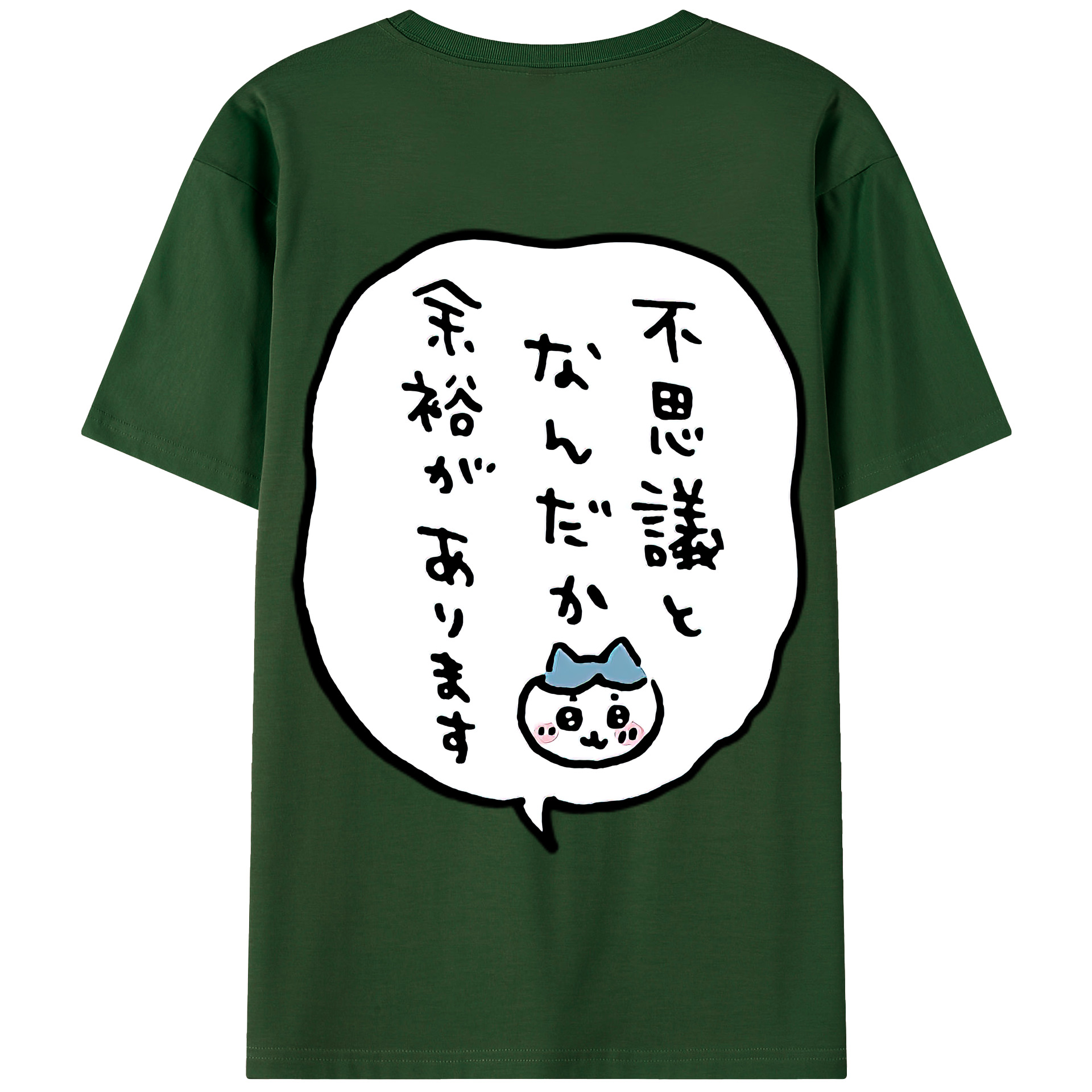 （画像用） ちいかわ ハチワレ Chii-kawa hachiware 綿100％半袖Tシャツ（背面プリント）